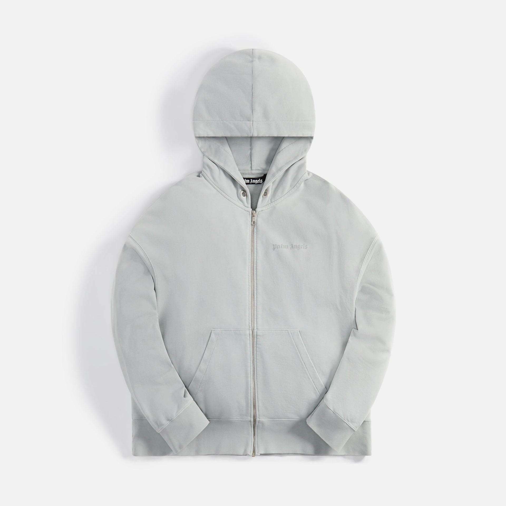 Palm Angels GD Reverse Logo Zipped Hoodie - Light Grey