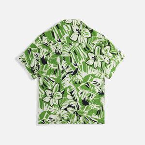 Palm Angels Macro Hibiscus Bowling Shirt - Green / White