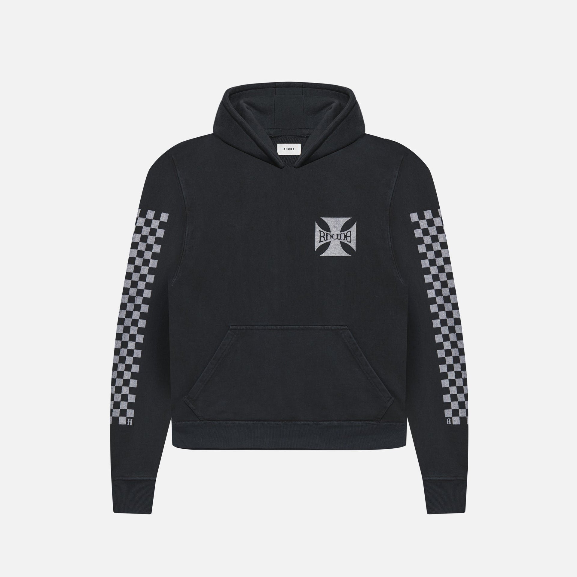 Rhude Classic Checker Hoodie - Black