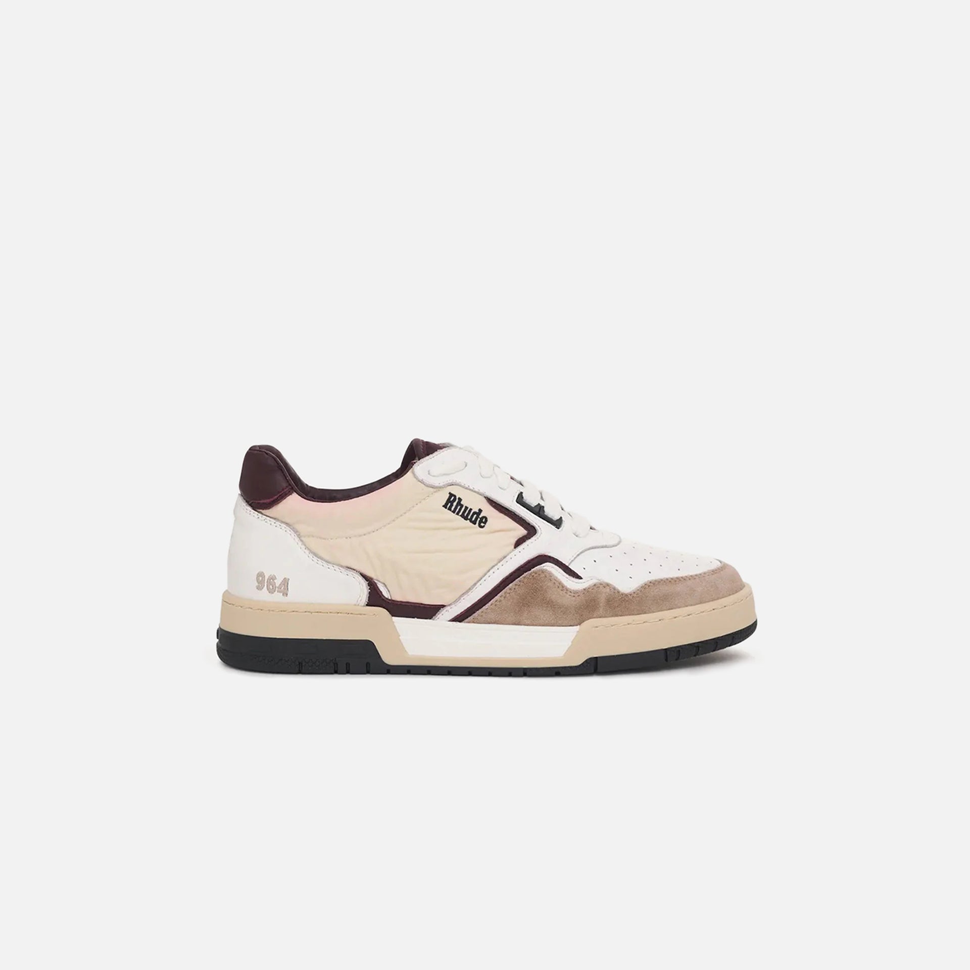 Rhude Racing Sneaker - White / Maroon / Beige