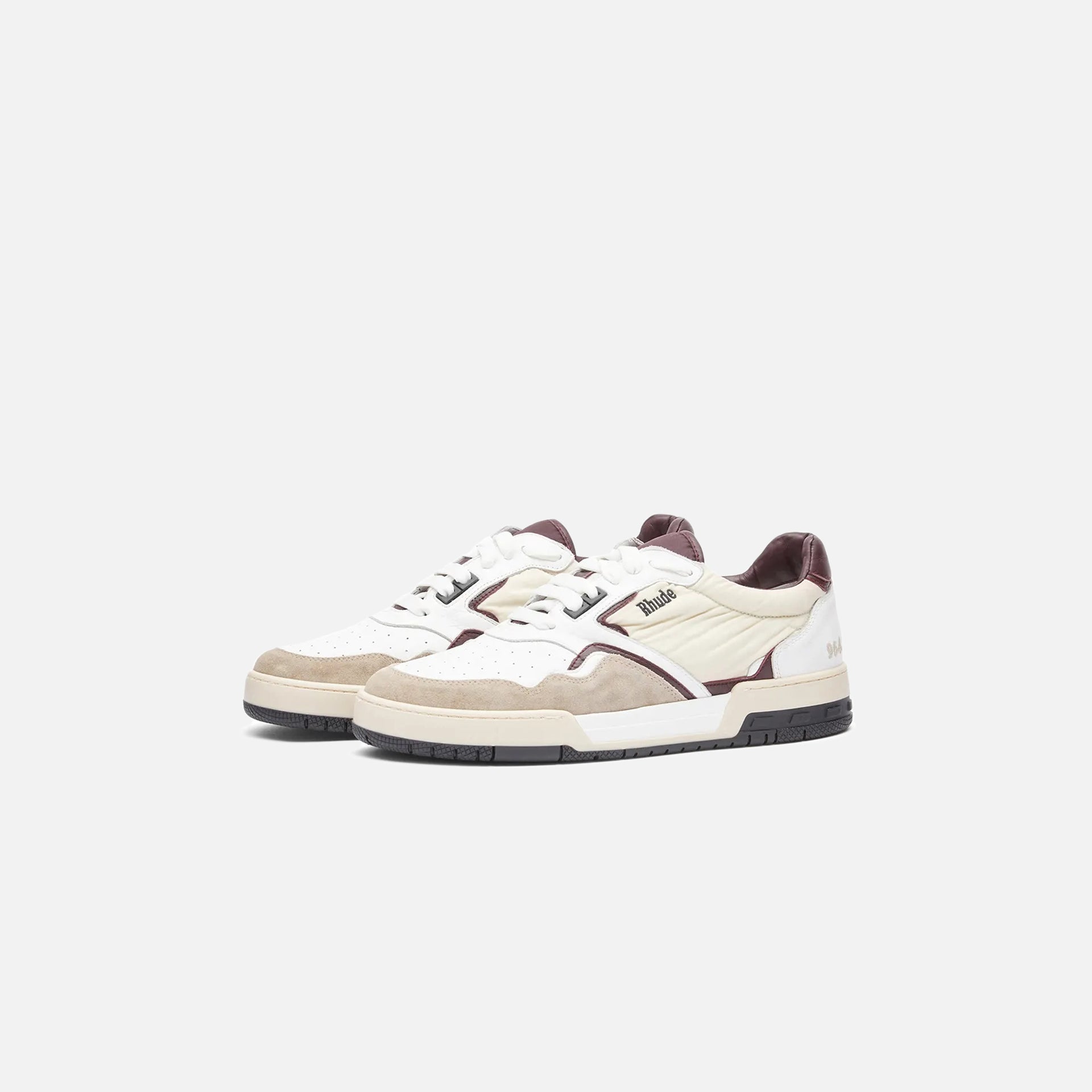 Rhude Racing Sneaker - White / Maroon / Beige