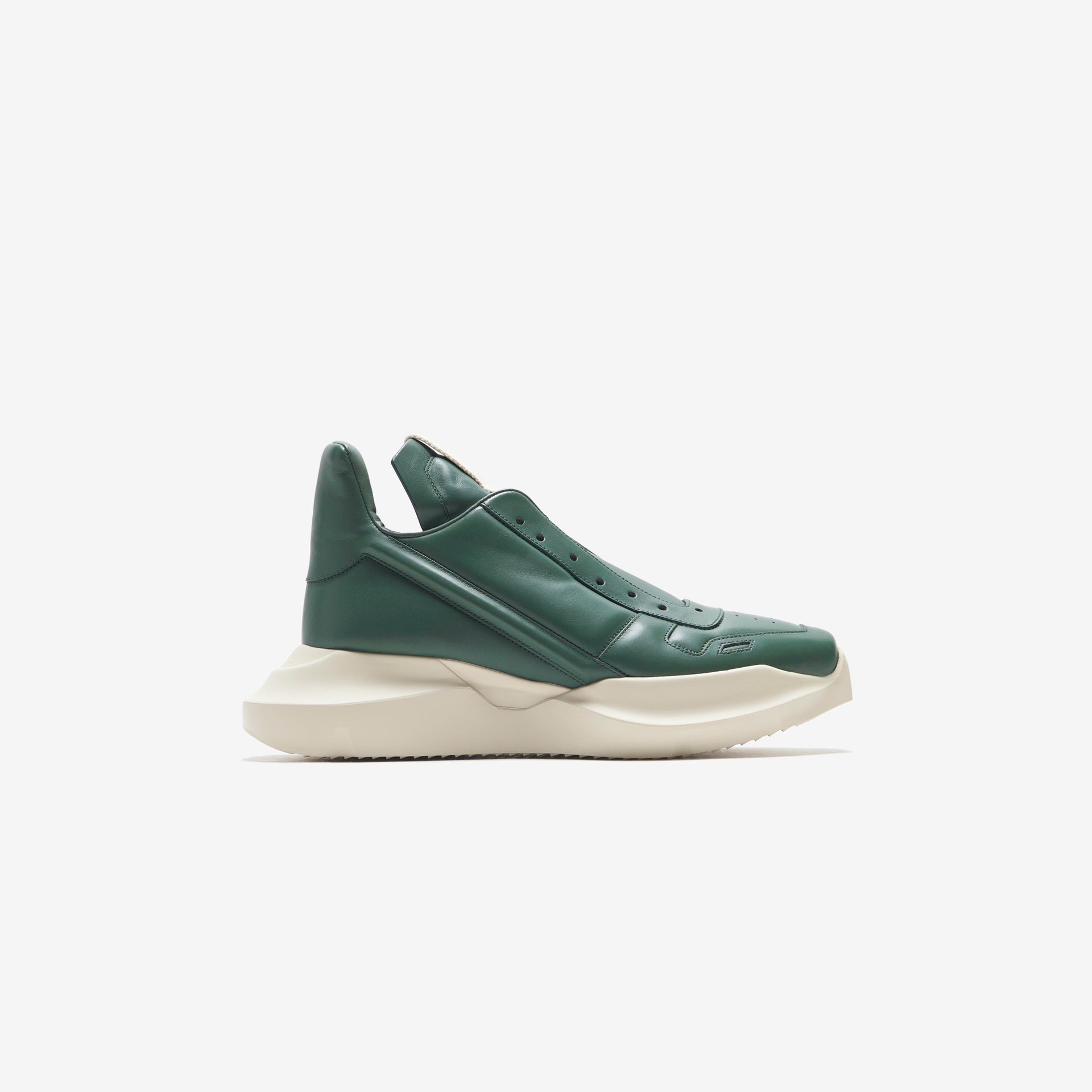 Rick Owens Scarpe Pelle Geth Runner - Teal / Milk