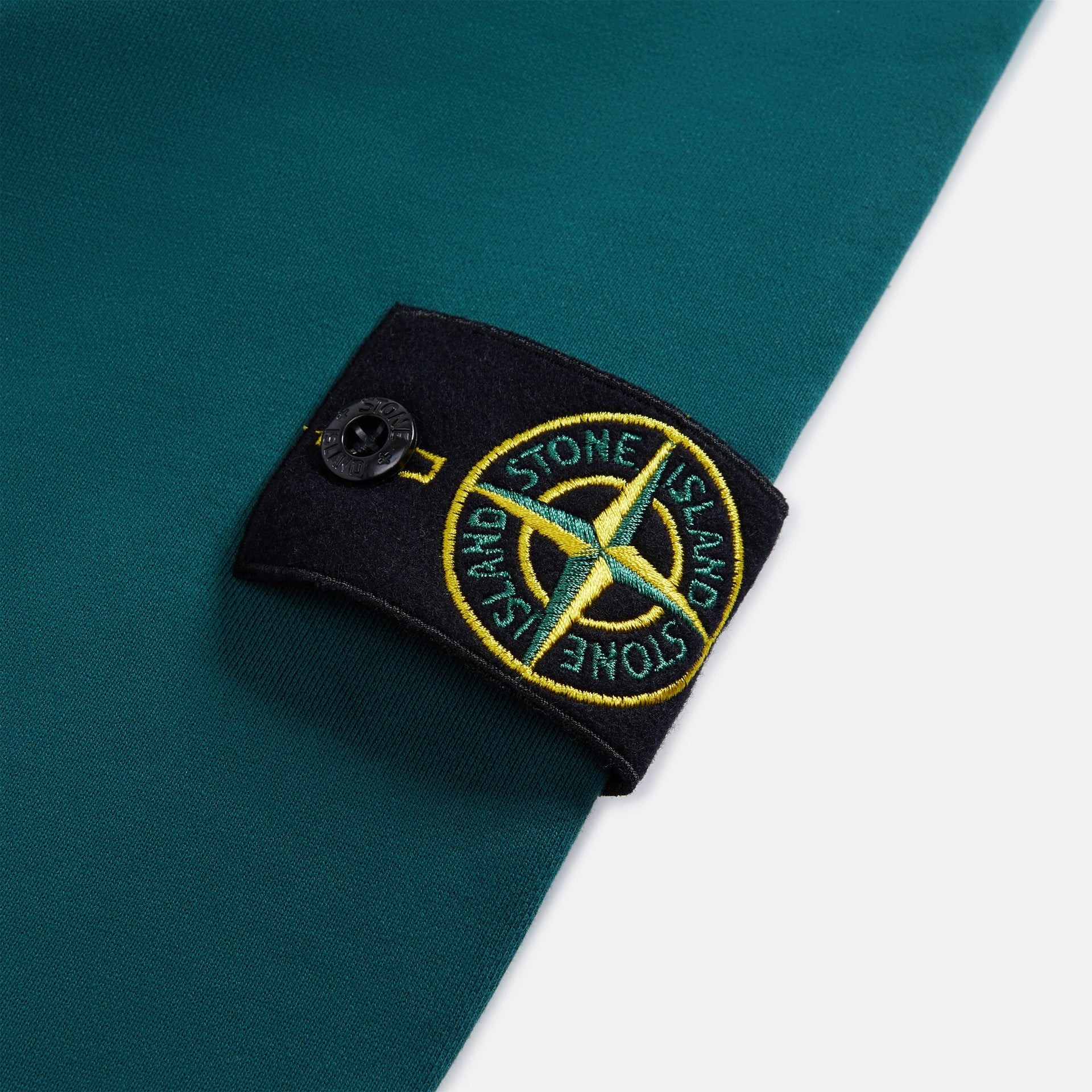 Stone Island Brushed Cotton Fleece Garment Dyed Hoodie - Bottle Green