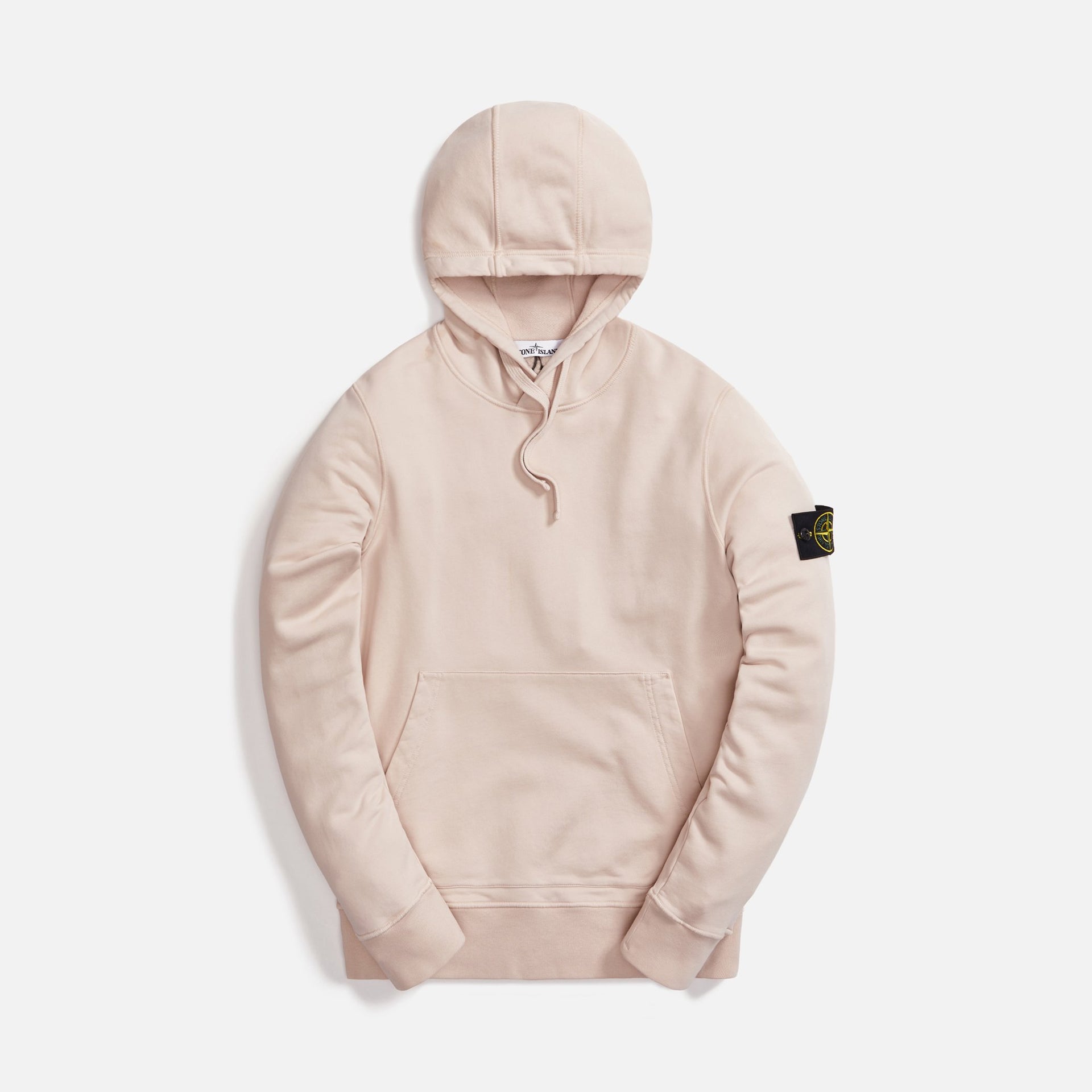 Stone Island Cotton Fleece Garment Dyed Hooded Sweatshirt - Antique Rose