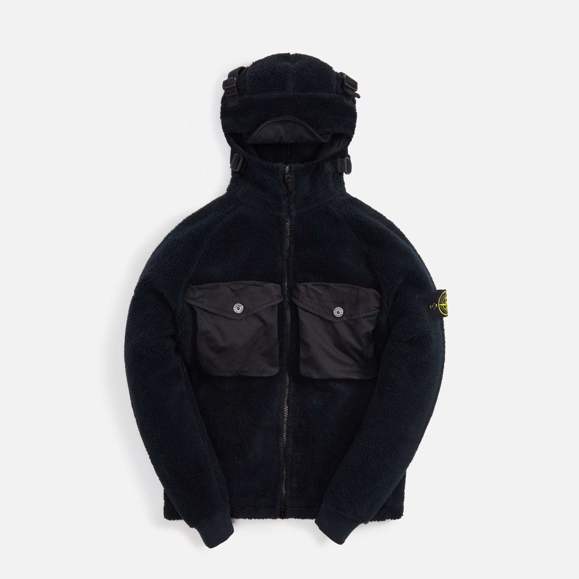 Stone Island Cotton Pile Garment Dyed Sweatshirt - Black