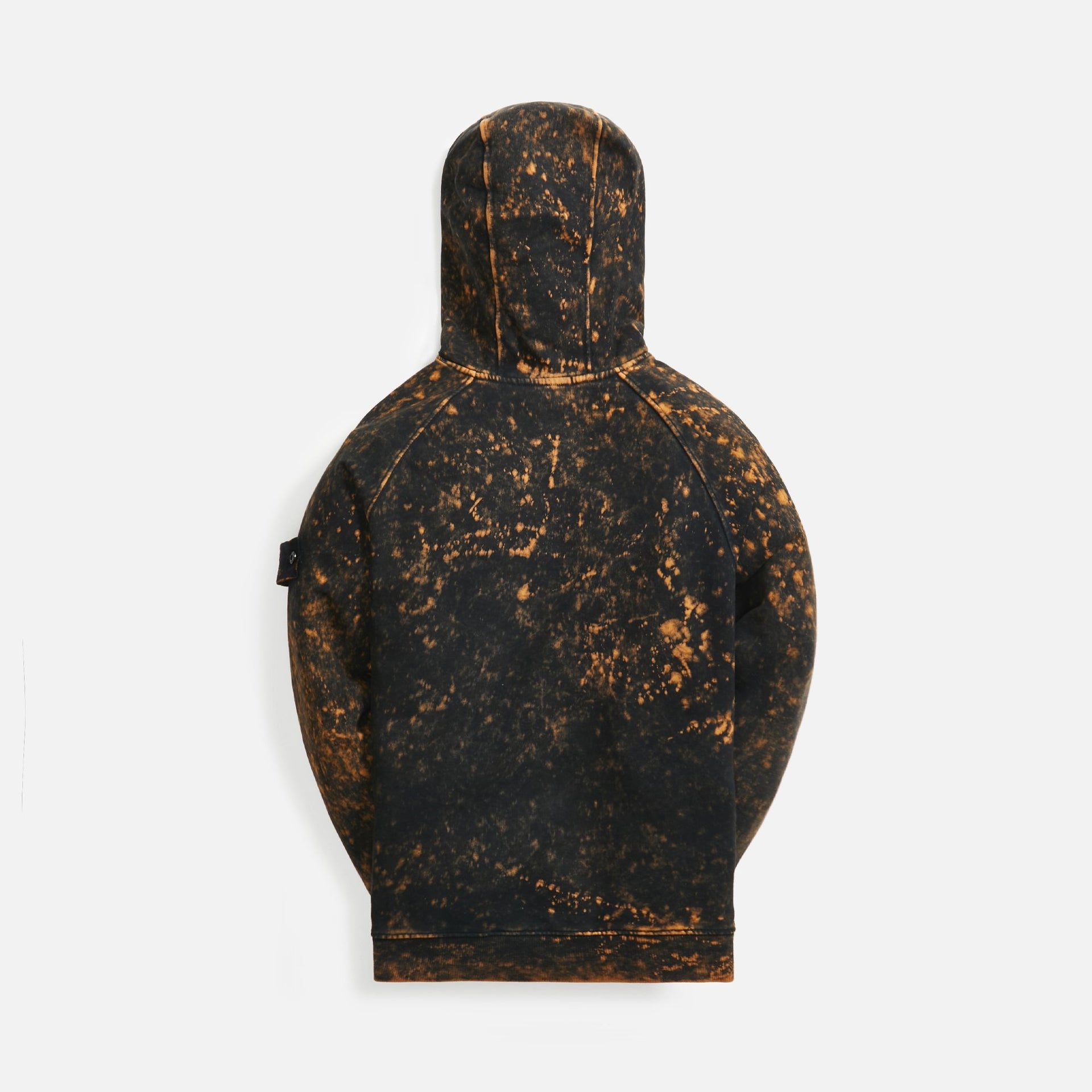 Stone Island Cotton Fleece Off-Dyed Treatment Hoodie - Black / Orange