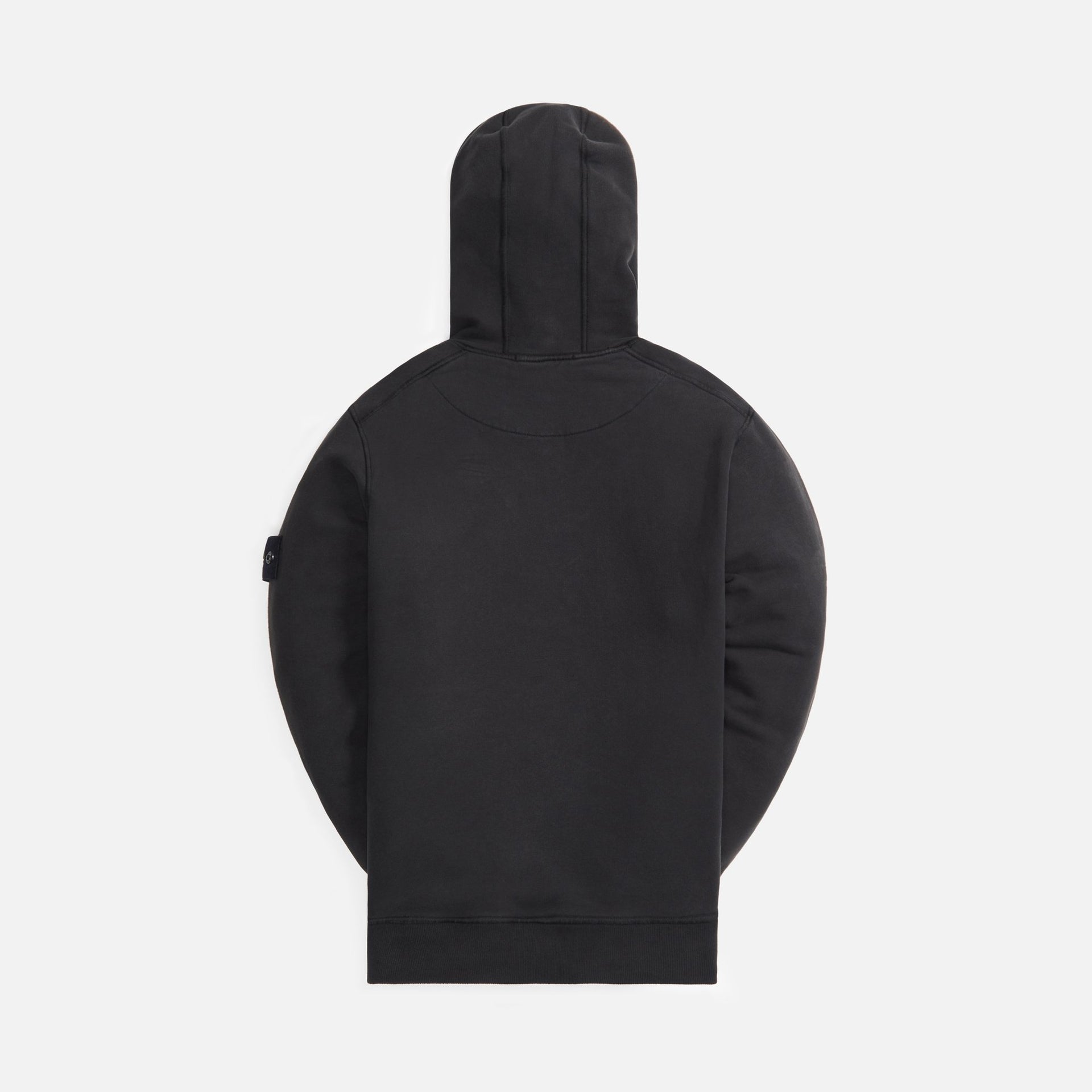 Stone Island Brushed Cotton Fleece Garment Dyed Hoodie - Black