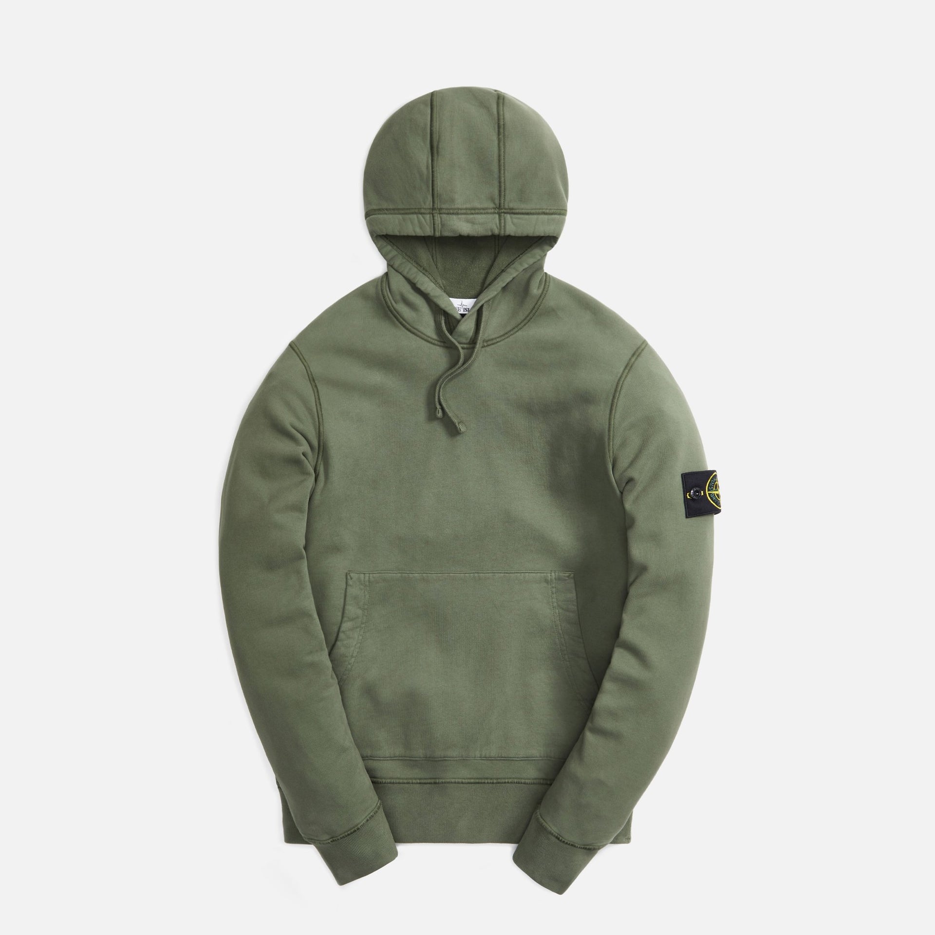 Stone Island Brushed Cotton Fleece Garment Dyed Hoodie - Sage