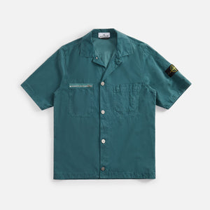 Stone Island Garment Dyed Cupro Cotton Twill Shirt - Bottle Green