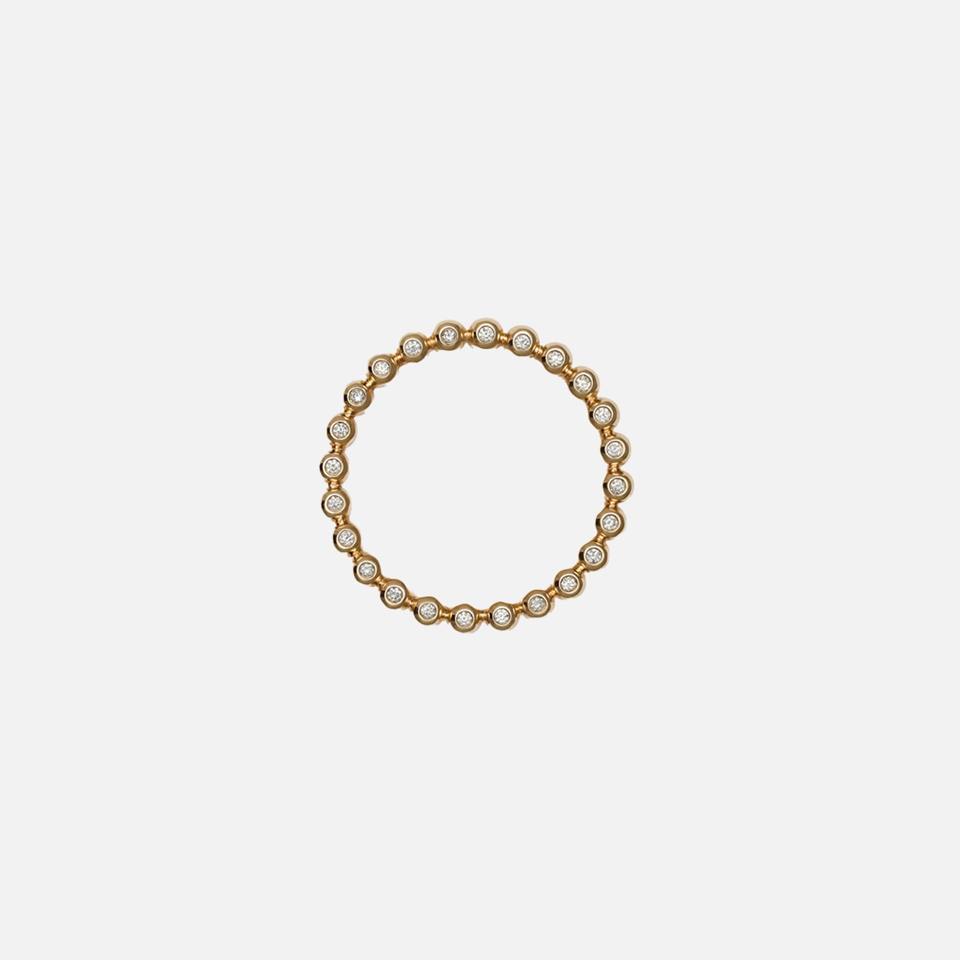 Maor Capsule 5MM Ring in Yellow Gold with White Diamond - Gold