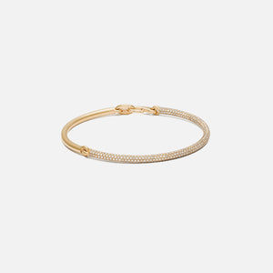 Maor Equinox Bracelet in Yellow Gold with 2/3 Pave White - Gold / White