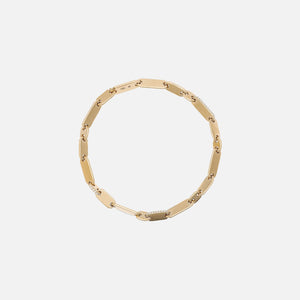 Maor Monolinka 4MM Bracelet in Yellow Gold with White Diamond Edging - Gold